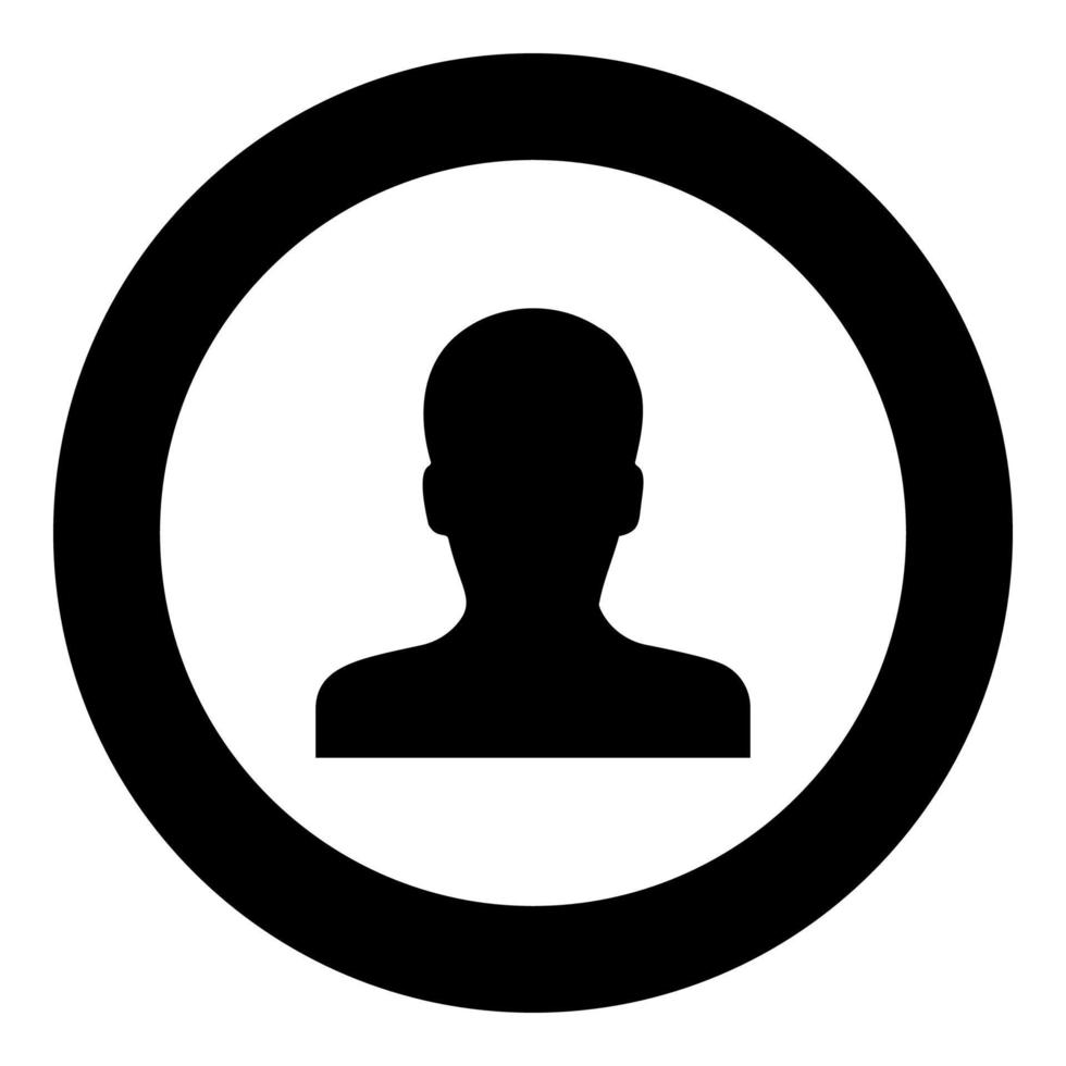 avatar mann gesicht silhouette benutzer zeichen person profilbild männlich symbol im kreis rund schwarz farbe vektor illustration bild solide umriss stil