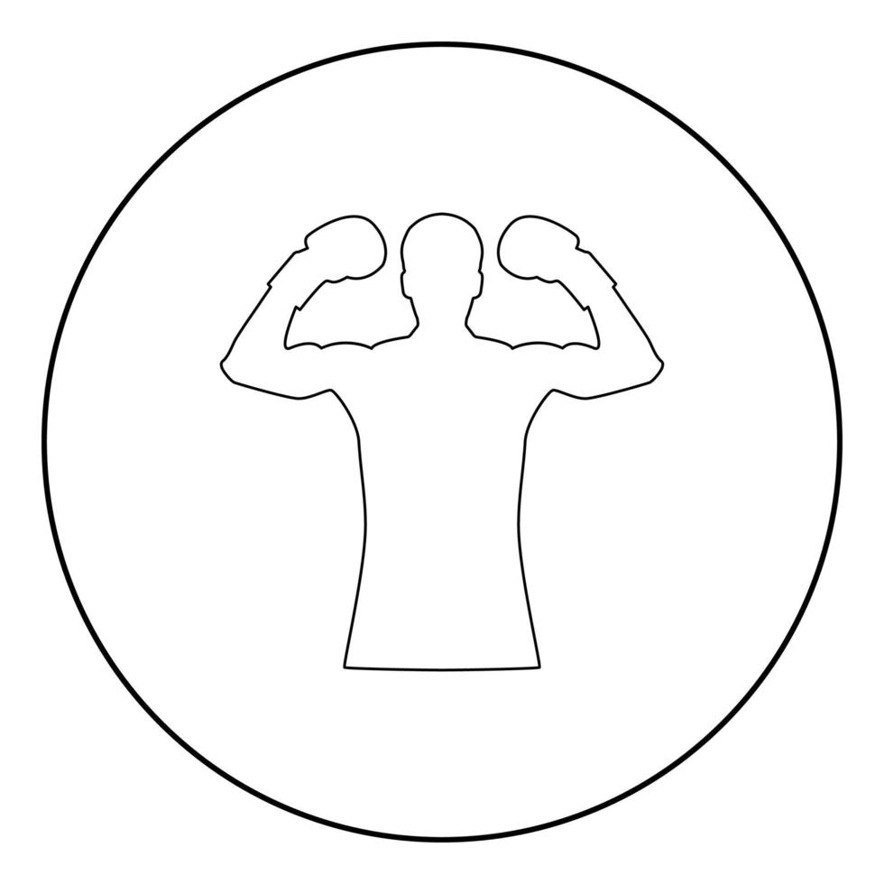 Boxer-Symbol schwarze Farbe im Kreis vektor