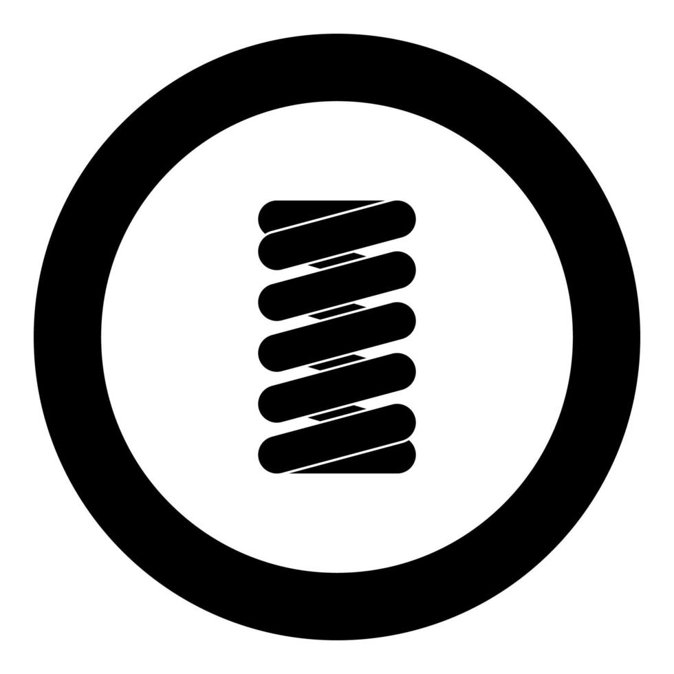 Federspulensymbol schwarze Farbe im runden Kreis vektor