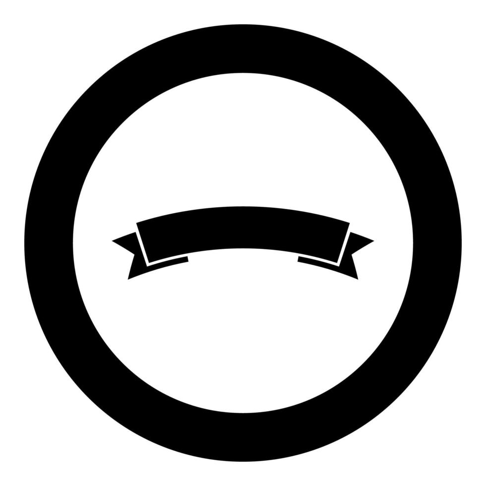 band banner reklam banner ikon i cirkel rund svart färg vektor illustration platt stil bild