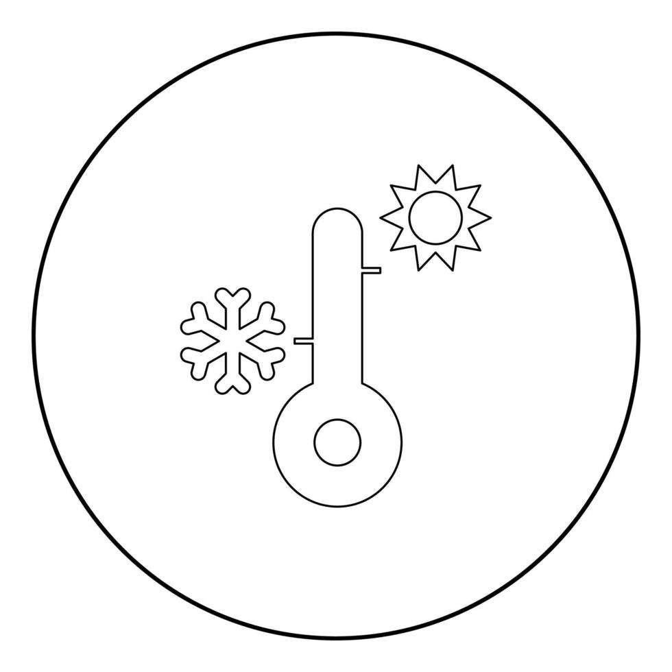 termometer ikonen svart färg i cirkel vektor