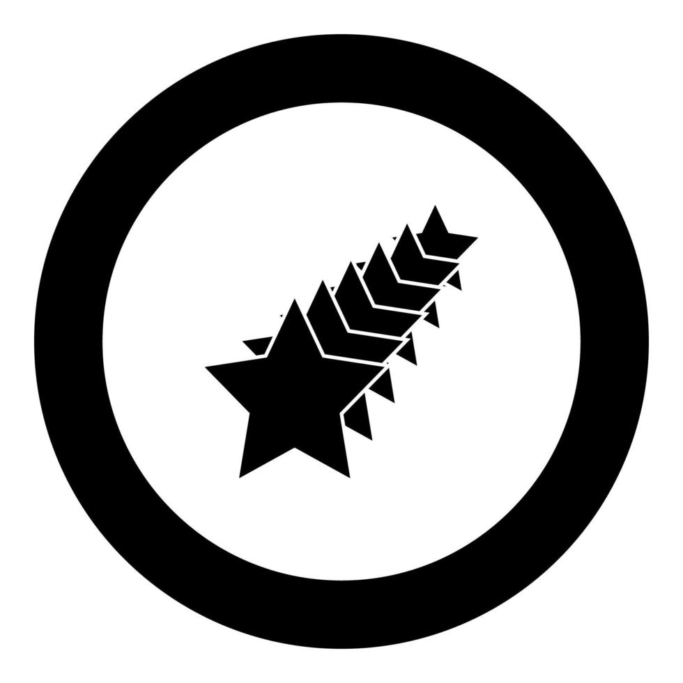 sechs Sterne Sternkonzept Symbol im Kreis rund schwarz Farbe Vektor Illustration flachen Stil Bild