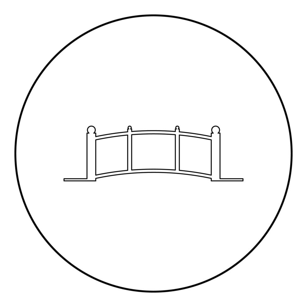 Brückensymbol schwarze Farbe im Kreis vektor