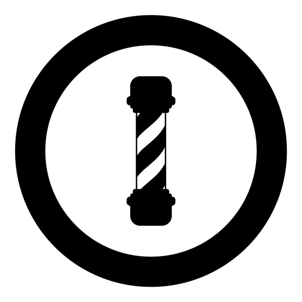 Barber Shop Pole Symbol Farbe schwarz im Kreis rund vektor