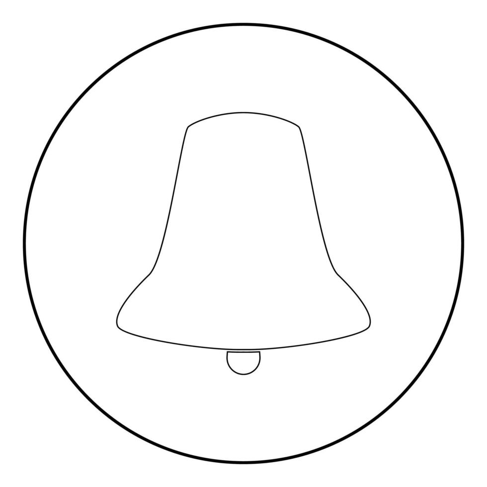 Glocke das schwarze Farbsymbol im Kreis oder rund vektor