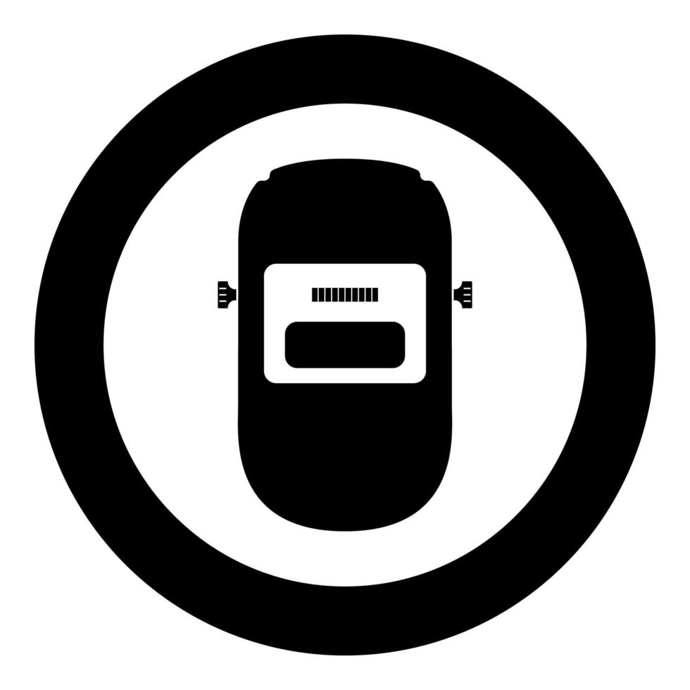 Schweißmaske Schweißer Gesichtsschutz individuelles Schutzsymbol im Kreis rundes schwarzes Farbvektor-Illustrations-Flat-Style-Bild vektor