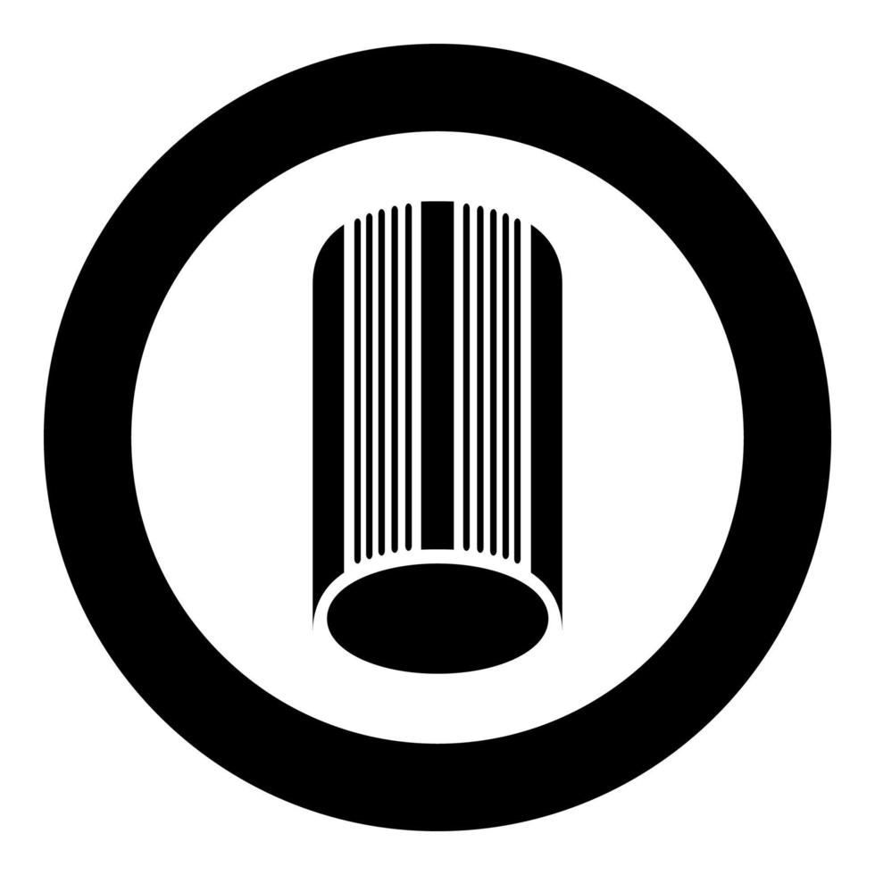 solarium ikonen i cirkel rund svart färg vektor illustration platt stil bild