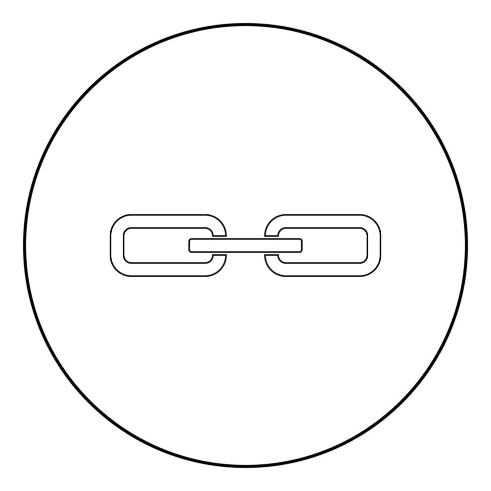 kedja länk ikon svart färg i cirkel vektor