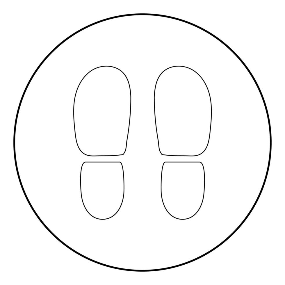 zeichnet die Absätze von Schuhen das schwarze Farbsymbol im Kreis oder rund nach vektor