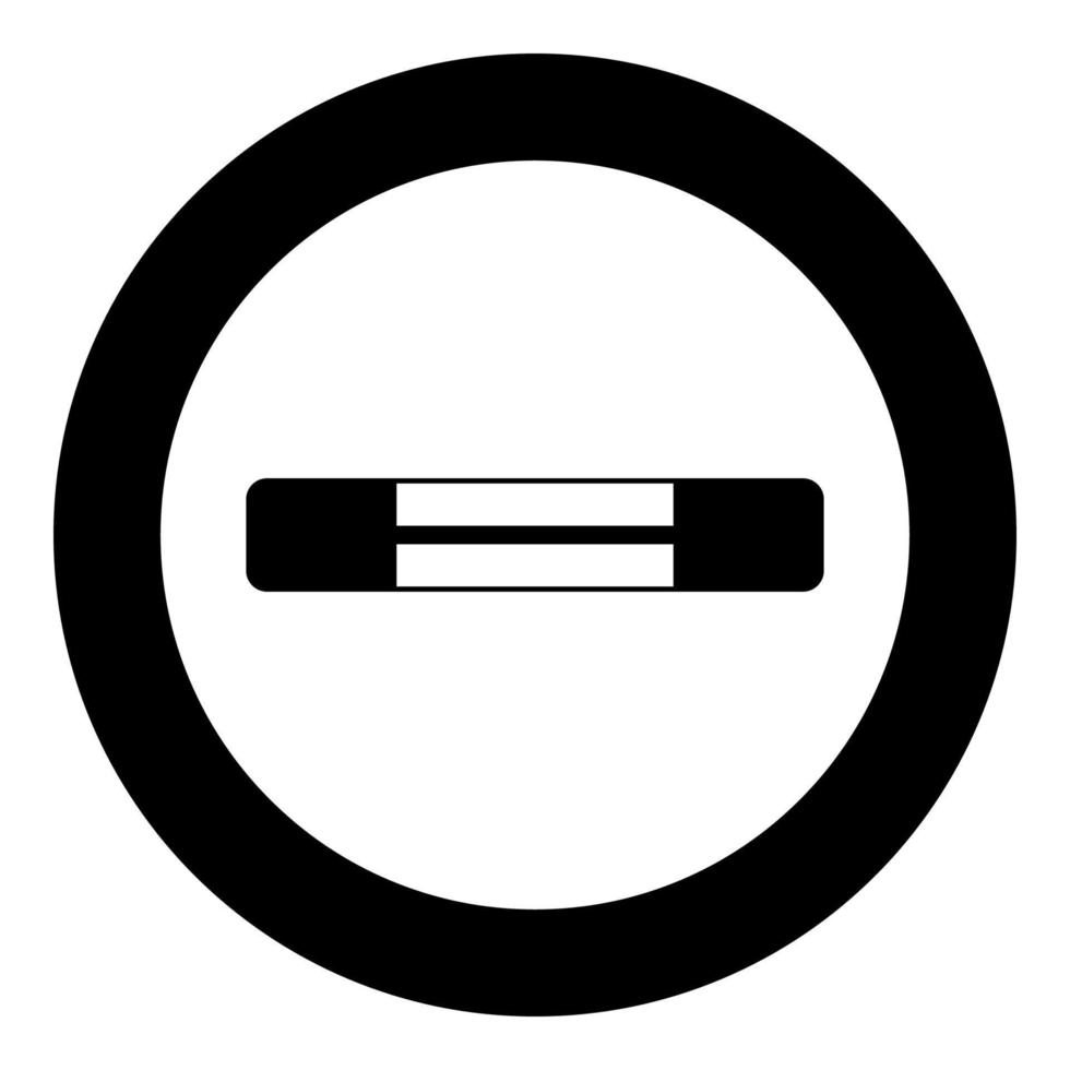 elektrische Sicherung Schaltkreissymbole Überlastschutz schmelzbares Element Symbol im Kreis rund schwarz Farbe Vektor Illustration Flat Style Image