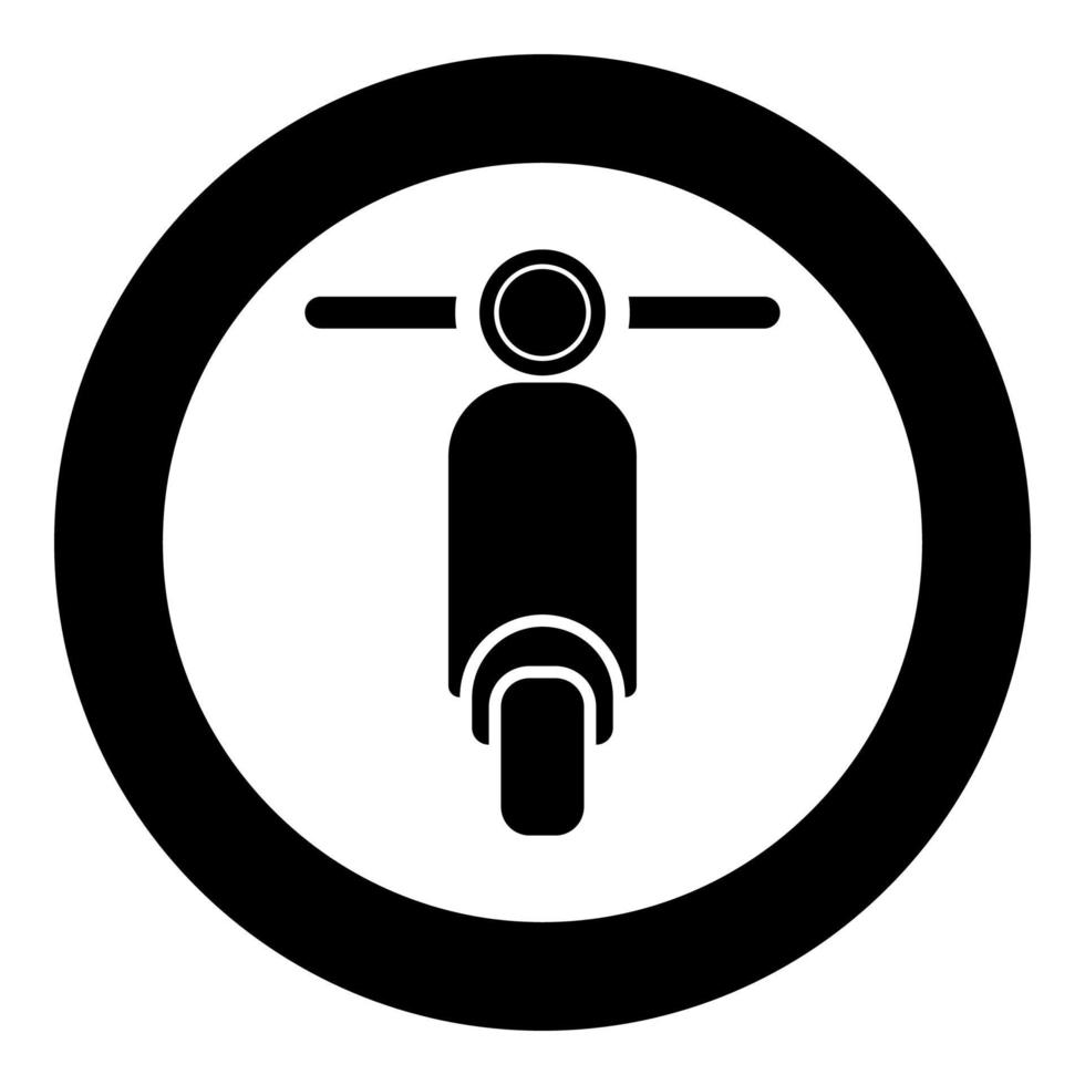 skoter motorcykel motobike leverans koncept moped frakt ikon i cirkel rund svart färg vektor illustration platt stil bild