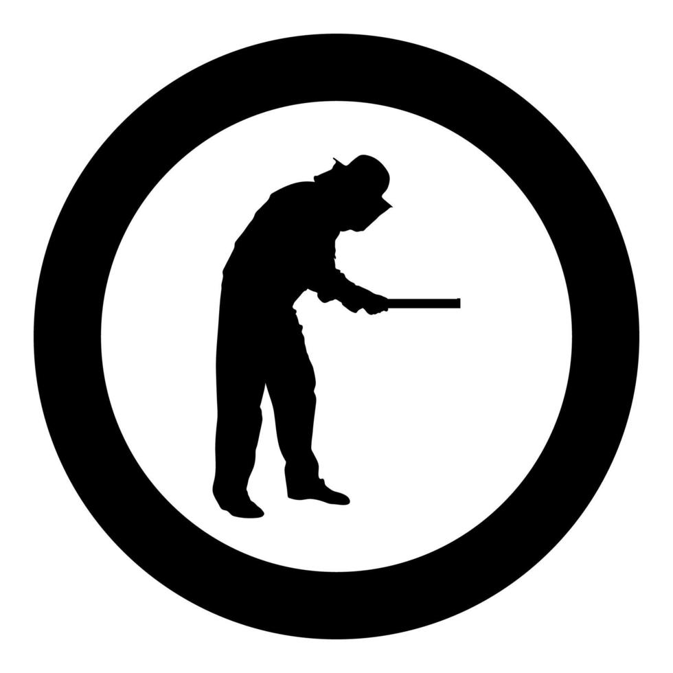 Imker hält Wabenbrett Imker Symbol im Kreis rund schwarz Farbe Vektor Illustration Flat Style Image