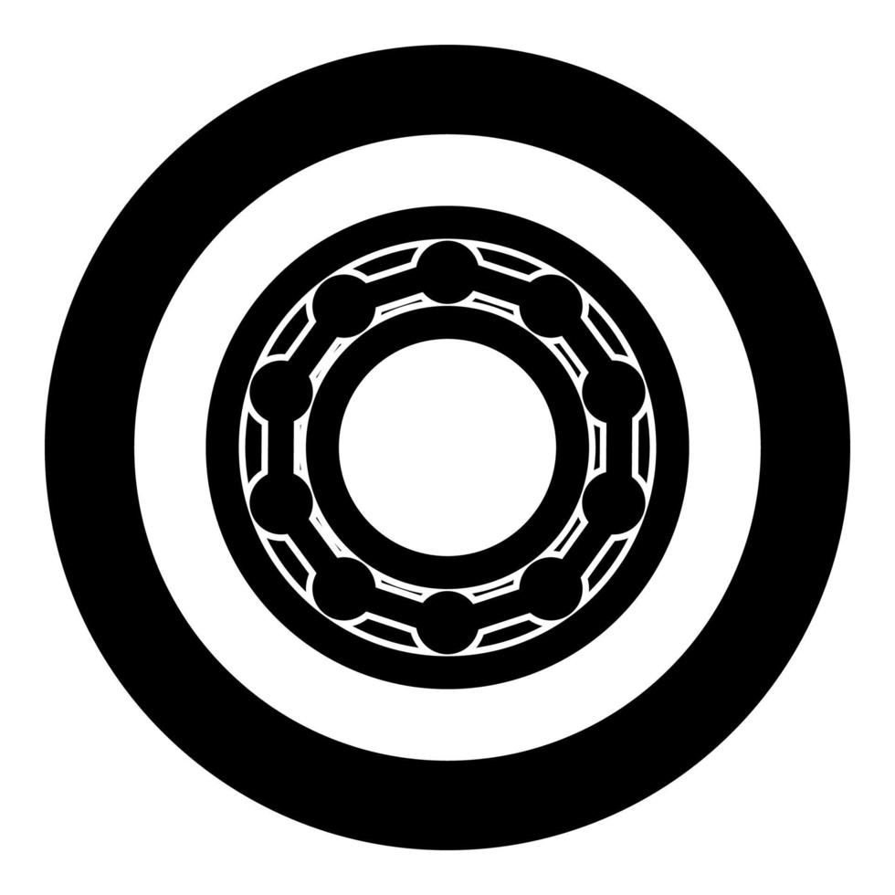Lager mit Kugel in der Seitenansicht Symbol im Kreis rund schwarz Farbe Vektor Illustration Flat Style Image