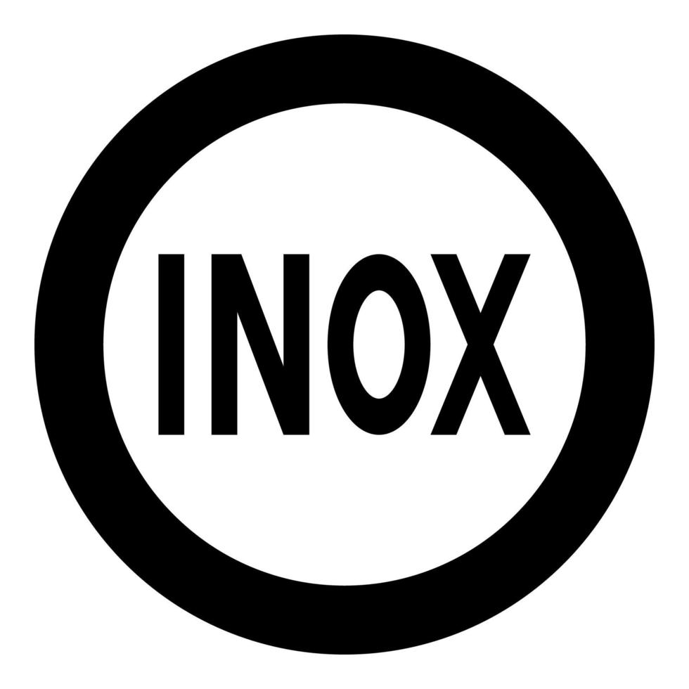 inox inskription symboltyp matlagningsytor skylt redskap destinationspanelikon i cirkel rund svart färg vektorillustration platt stilbild vektor