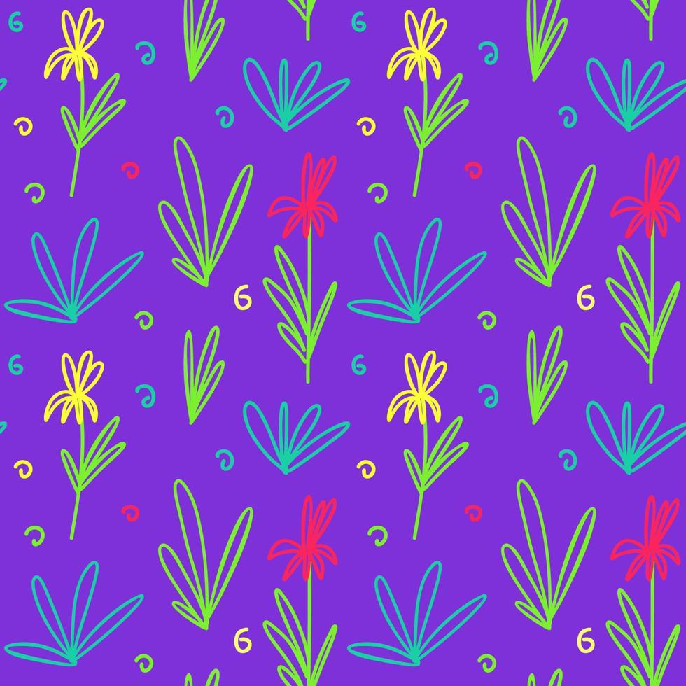 ein Muster mit Lilien in Neonfarbe im modischen Stil vektor