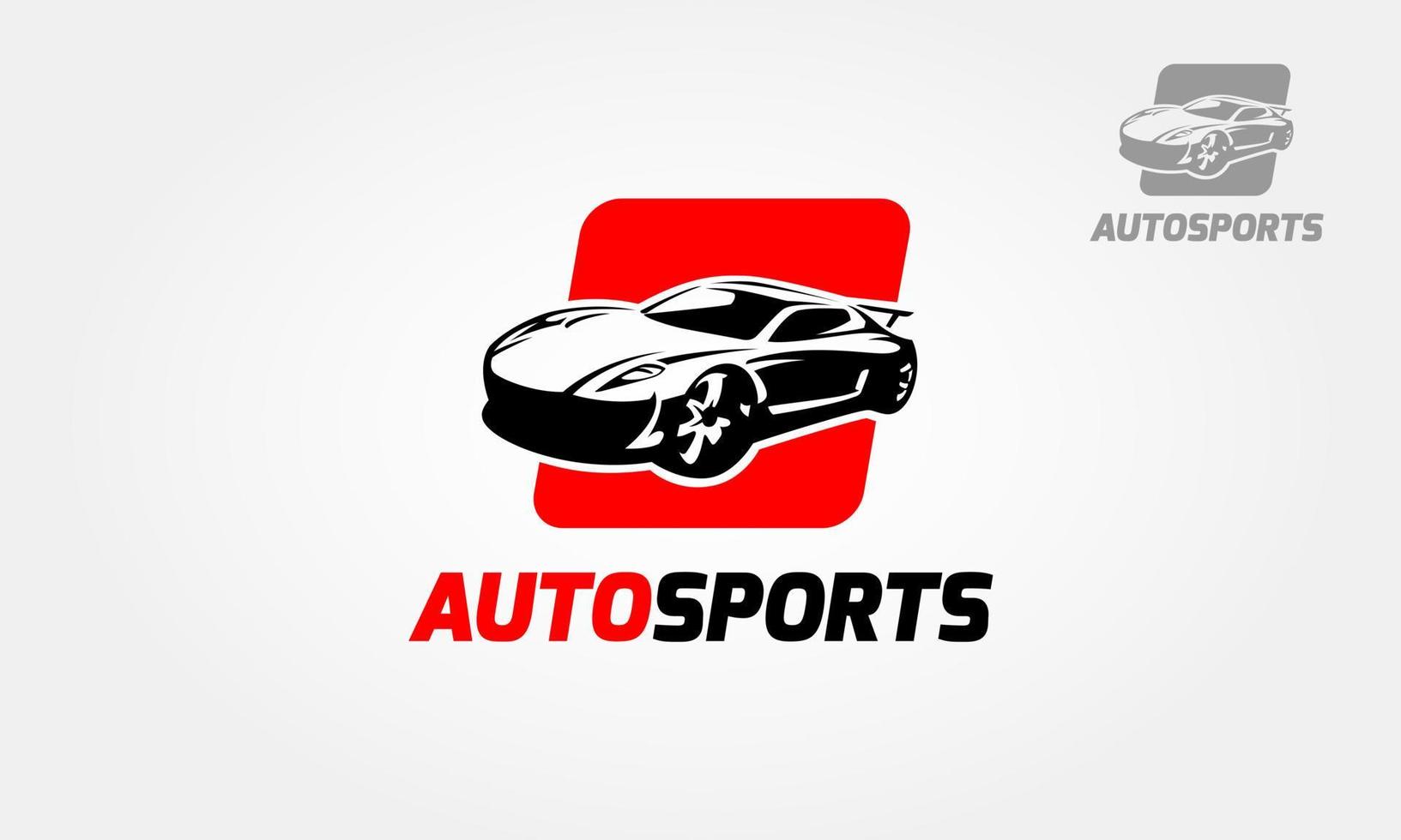 auto sport vektor logotyp mall. silhuett av modern racerbil för emblem eller logotypdesign för bilsporttävlingar.