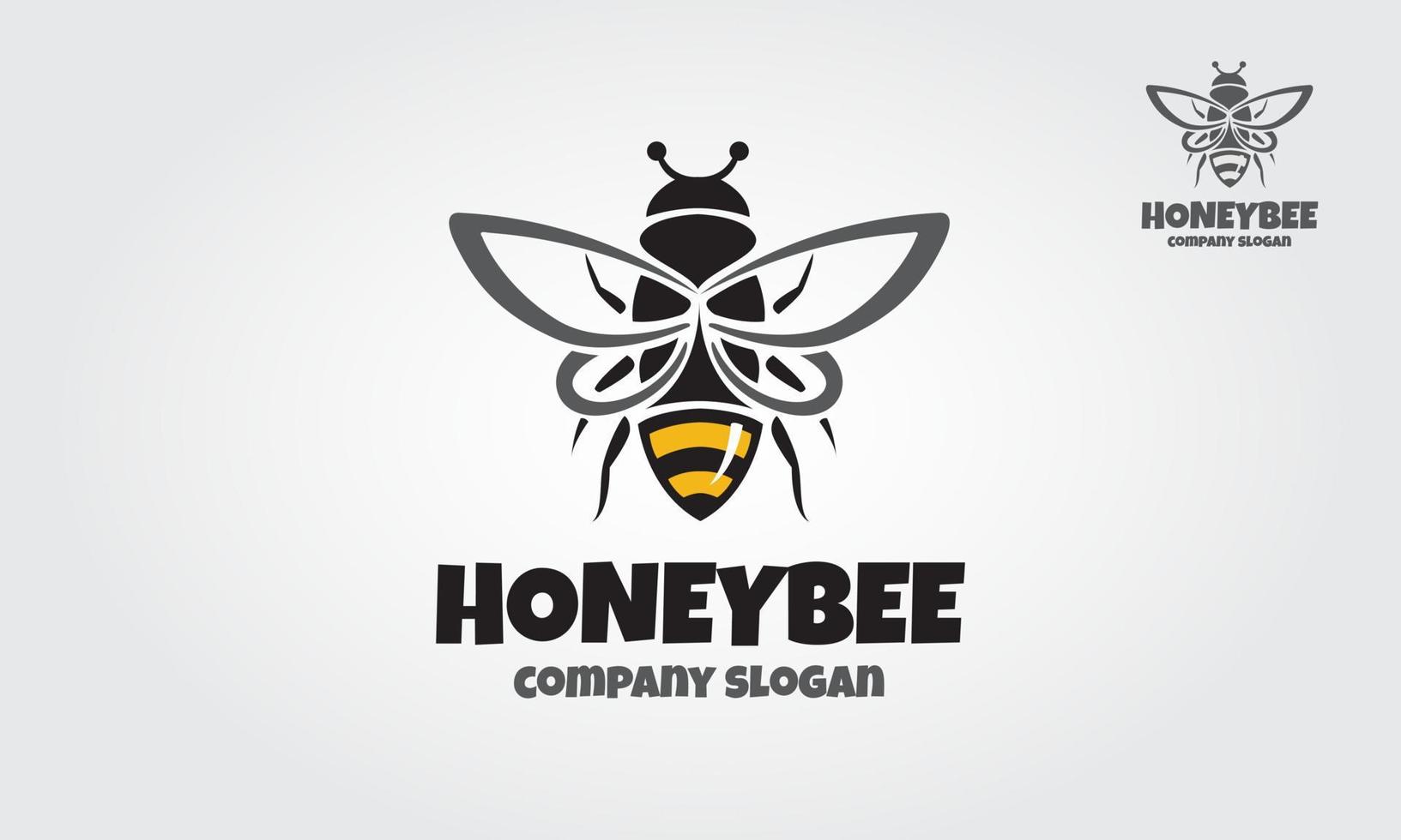 Honigbienen-Vektor-Logo-Vorlage. dekoratives Bienenschild. Honigbienen-Logo-Vorlage. Vektor-Logo-Illustration. vektor