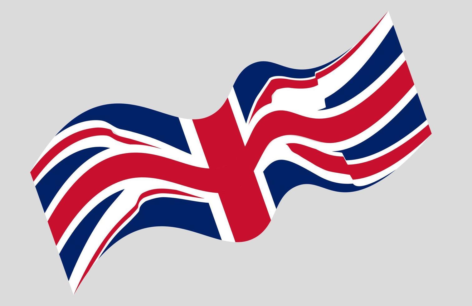 Flagge von Union Jack, Großbritannien England, Vereinigtes Königreich Flaggenvektorillustration. Flagge von Großbritannien - 3D-Darstellung. 3D-Darstellung. schwenkende bunte flagge von großbritannien. vektor