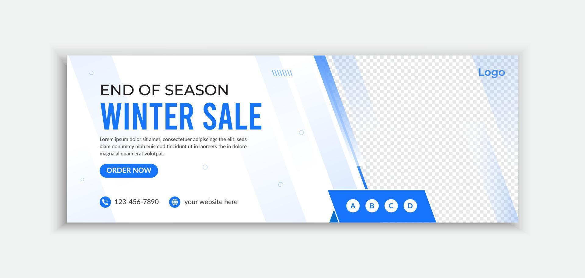 Corporate Winter Sale Social Media Design Facebook-Cover-Vorlage vektor