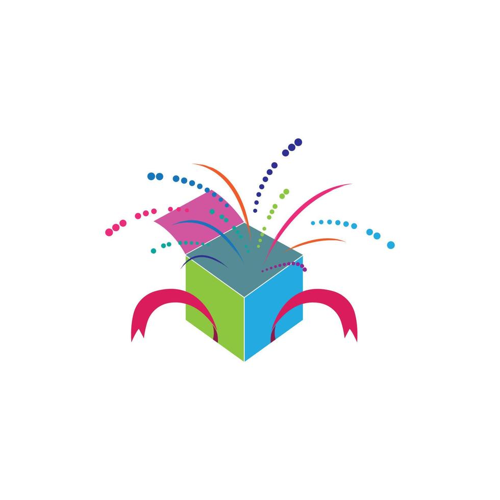 Geschenkbox, Geschenkladen-Logo-Symbolvektor vektor