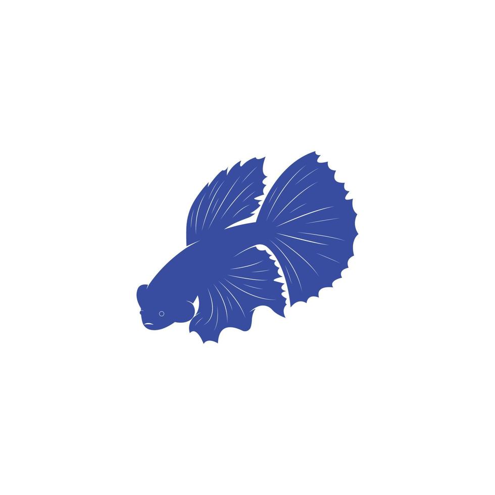 Betta-Fisch-Silhouette auf weißem Hintergrund vektor