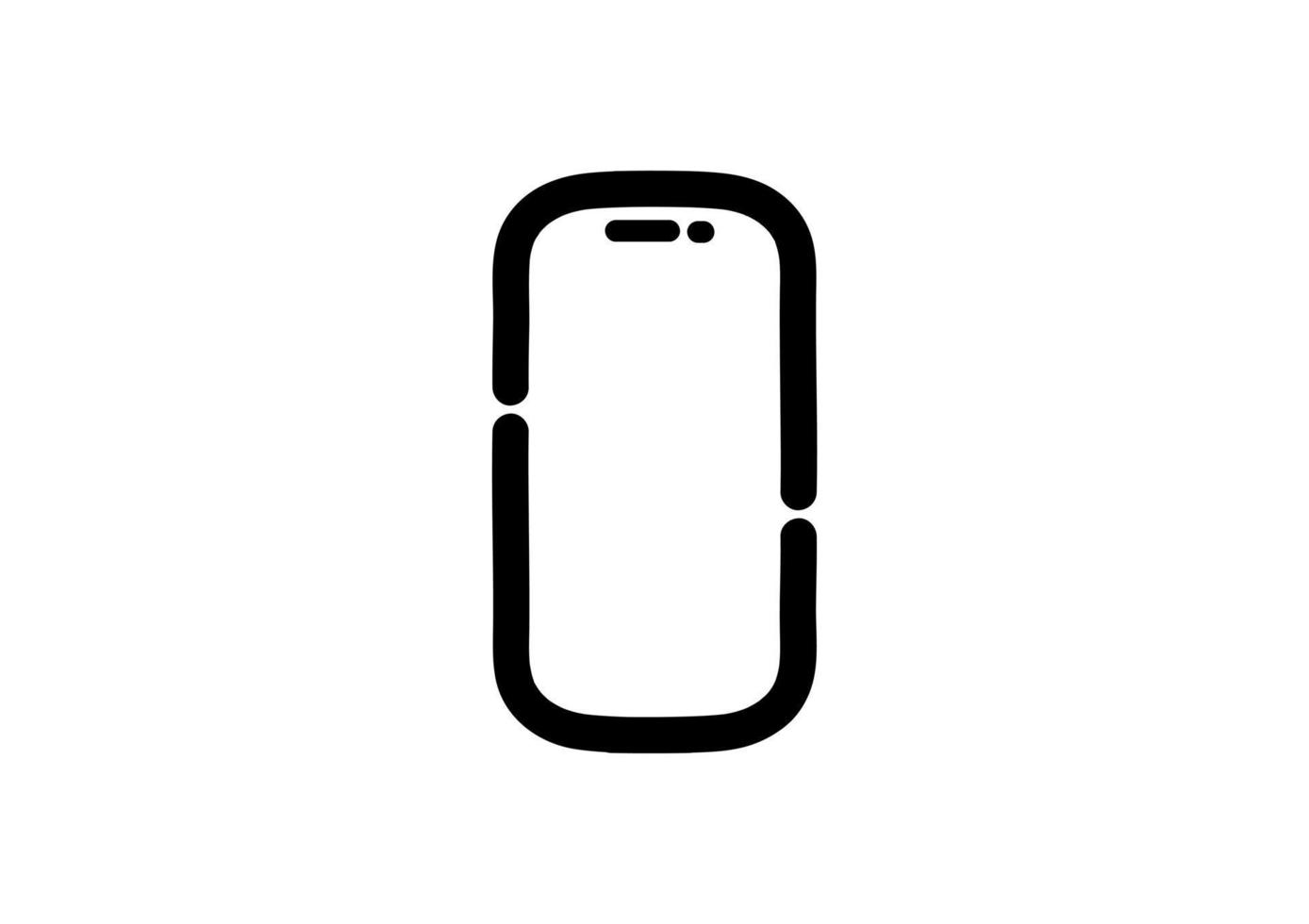 mobiltelefon illustration i prickad linje stil vektor