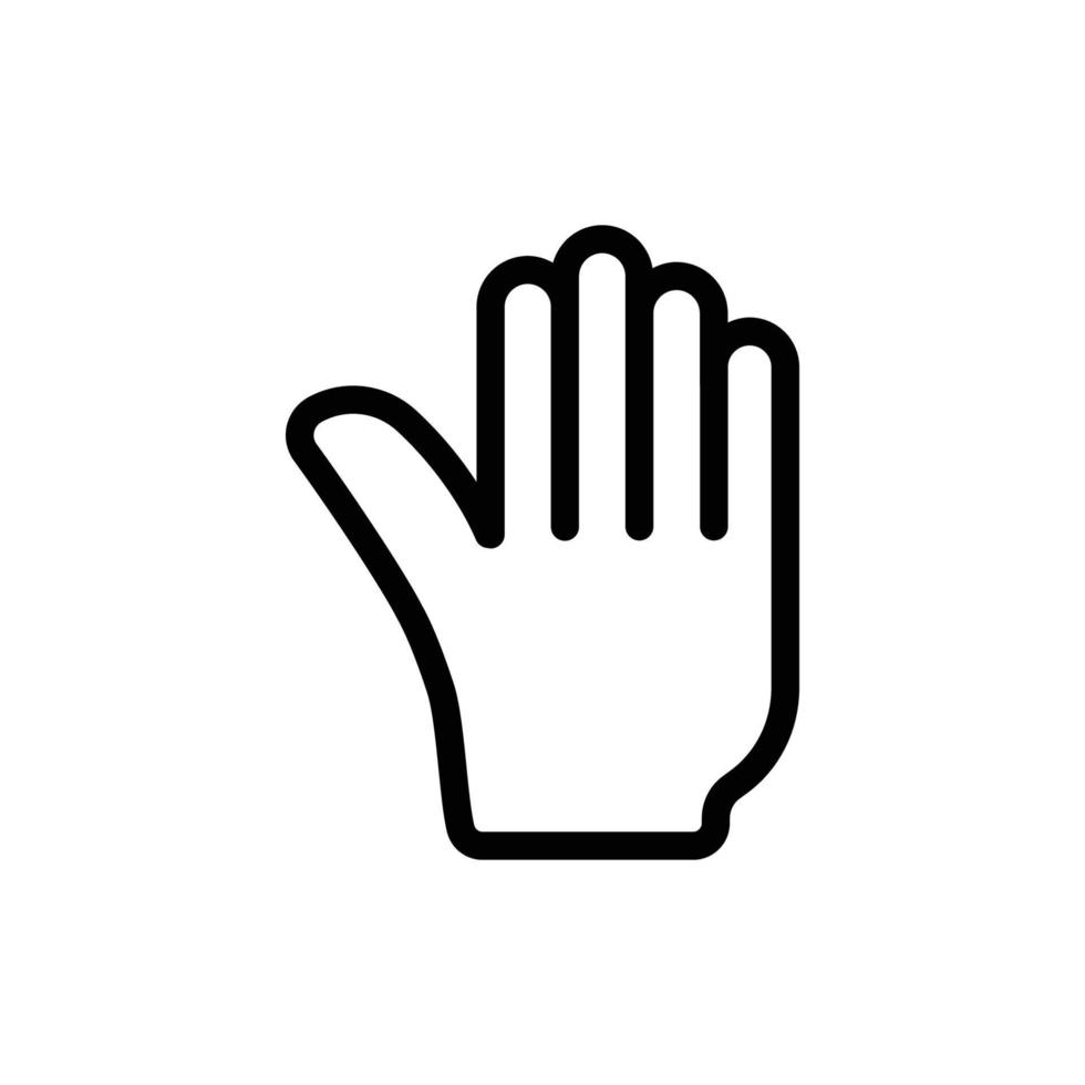 Hand-Symbol. geeignet für Stop-Symbol. Liniensymbolstil. einfaches Design editierbar. Design-Vorlagenvektor vektor