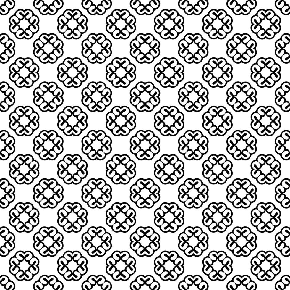 Schwarz-Weiß-nahtlose Mustertextur. Ziergrafikdesign in Graustufen. Mosaik-Ornamente. vektor