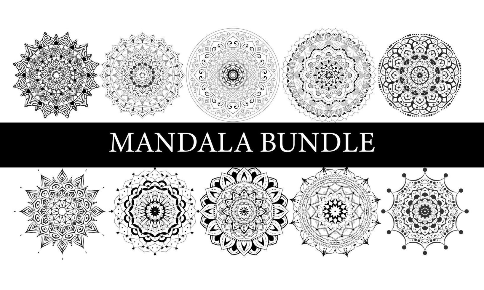 bestes Luxus- und Premium-Mandala-Designpaket. vektor