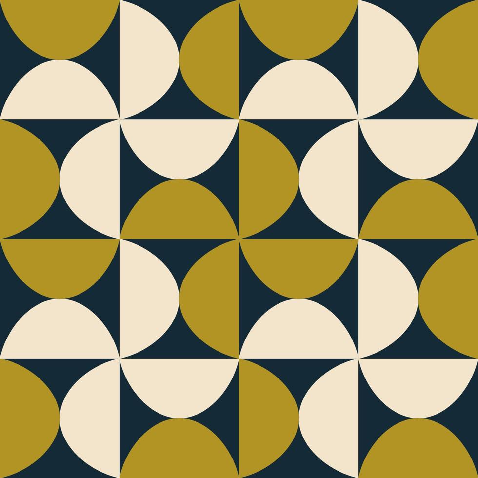 ethnische weiß-grüne abstrakte geometrische Blumenform nahtloses Muster im skandinavischen Stil auf marineblauem Hintergrund. Verwendung für Stoffe, Textilien, Innendekorationselemente, Verpackungen. vektor