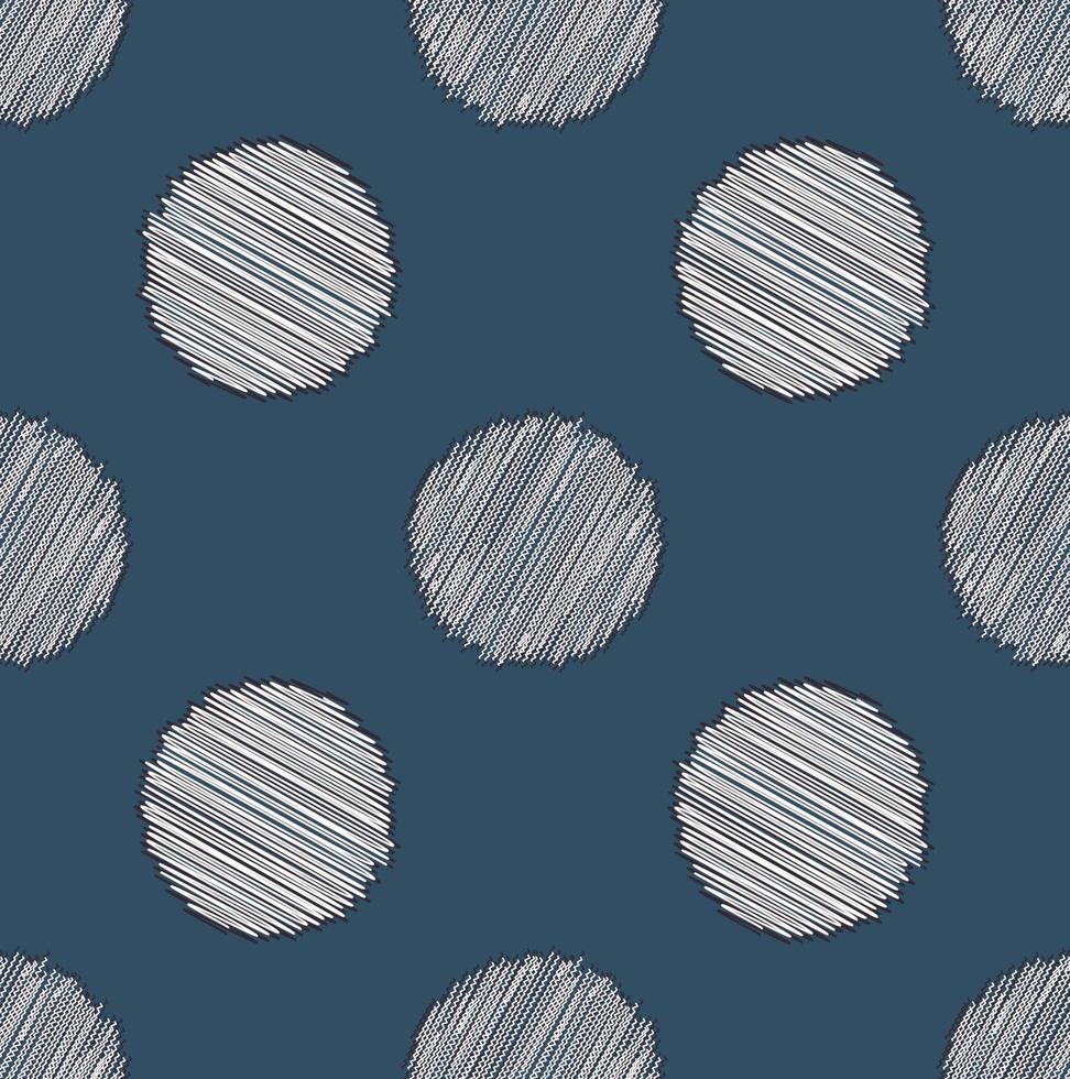 slumpmässig liten linje sicksack klottrar i cirkel geometrisk form sömlös bakgrund. modern minimalistisk blå färgdesign. använd för tyg, textil, inredningselement, klädsel. vektor