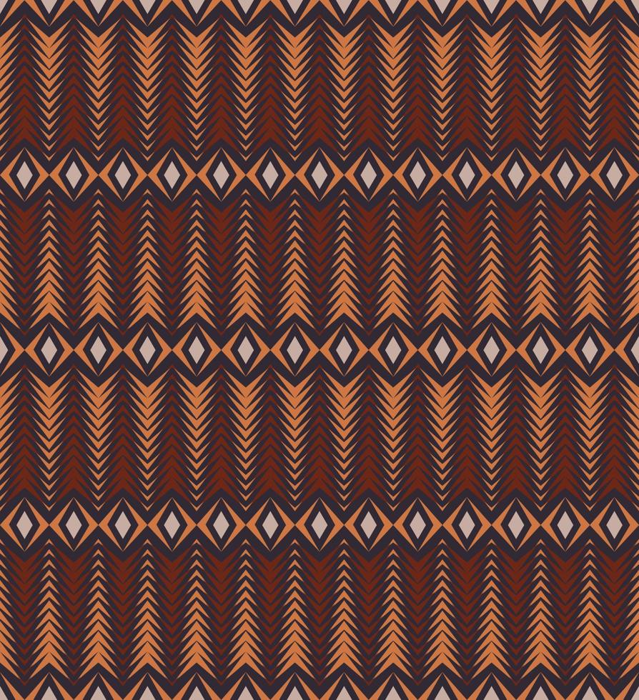 etnisk tribal rhombus square, triangel geometrisk i fiskbensform sömlösa mönster på brun bakgrund. använd för tyg, textil, inredningselement, klädsel, omslag. vektor