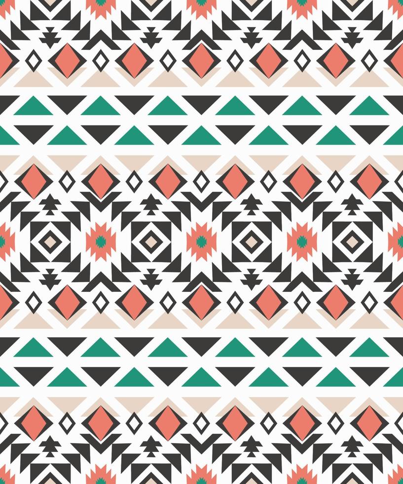 Nahtloser Hintergrund der geometrischen Form des gebürtigen aztekischen Dreiecks. ethnisches Stammes- modernes Vintages Farbmusterdesign. Verwendung für Stoffe, Textilien, Innendekorationselemente, Polster, Verpackungen. vektor
