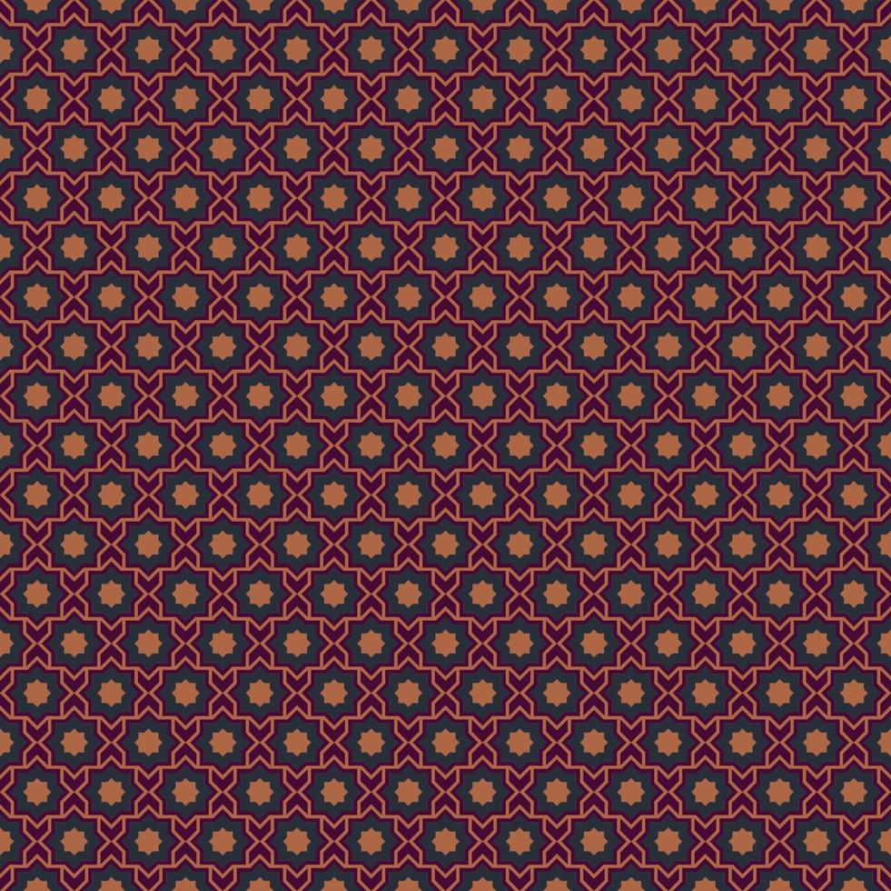 islamisk liten geometrisk stjärna chevron form rutnät sömlösa mönster samtida färg bakgrund. batik sarong mönster. använd för tyg, textil, omslag, inredningselement, omslag. vektor