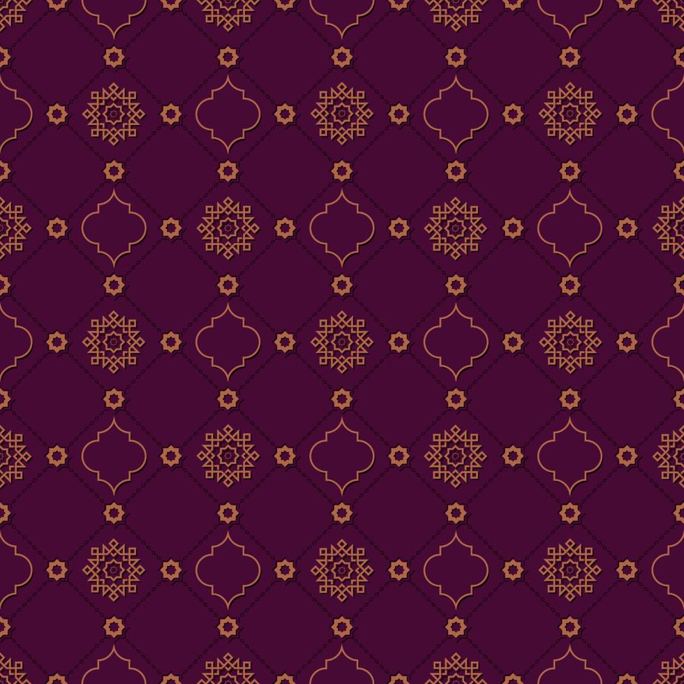 islamisk geometrisk stjärna och quatrefoil form rutnät sömlösa mönster samtida färg bakgrund. batik sarong mönster. använd för tyg, textil, omslag, inredningselement, omslag. vektor