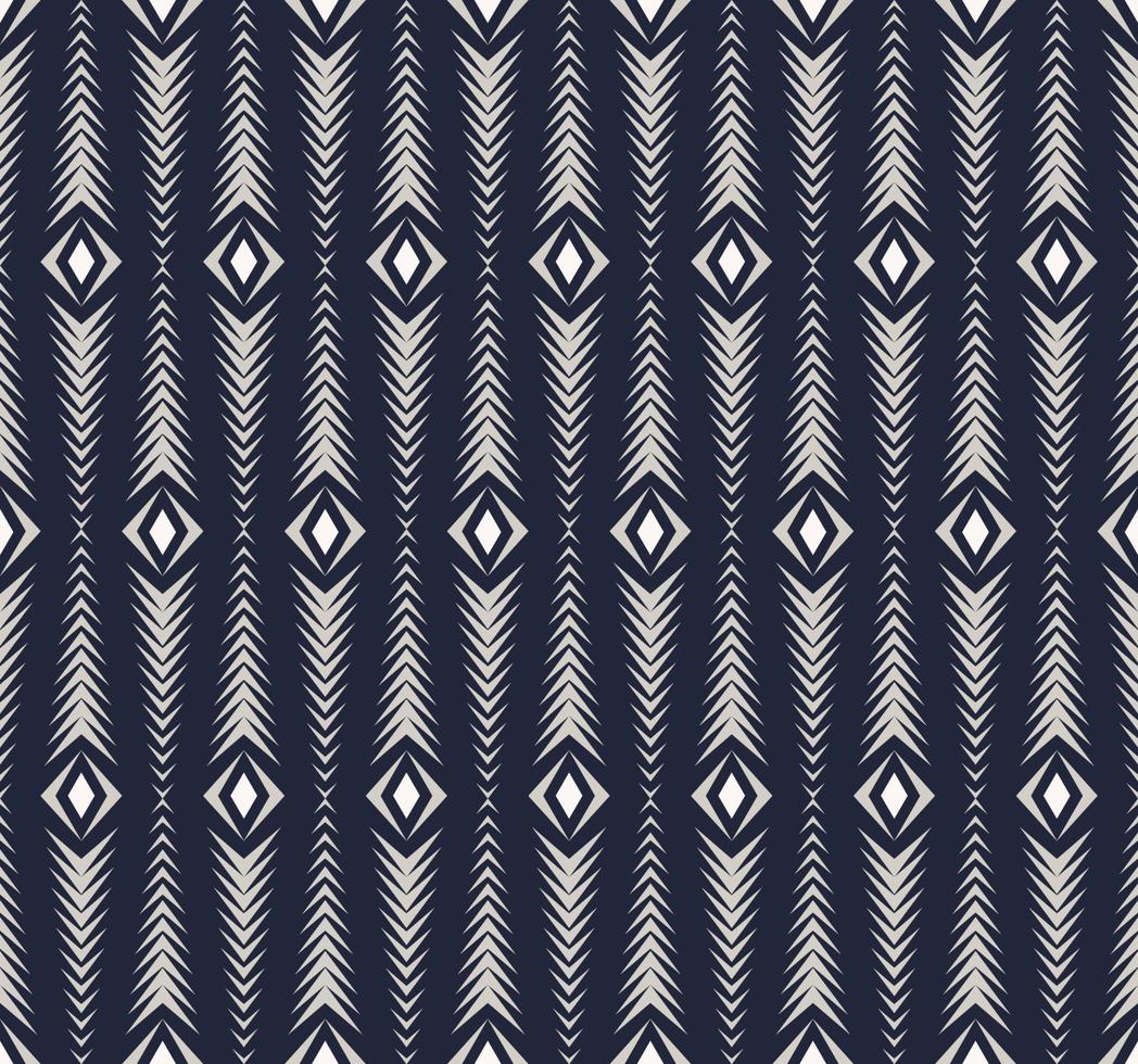 etnisk tribal rhombus kvadratisk geometrisk fiskbensform sömlösa mönster blå grå färg bakgrund. använd för tyg, textil, inredningselement, klädsel, omslag. vektor