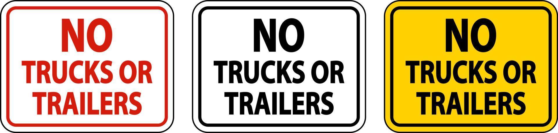 inga lastbilar eller släpvagnar tecken på vit bakgrund vektor