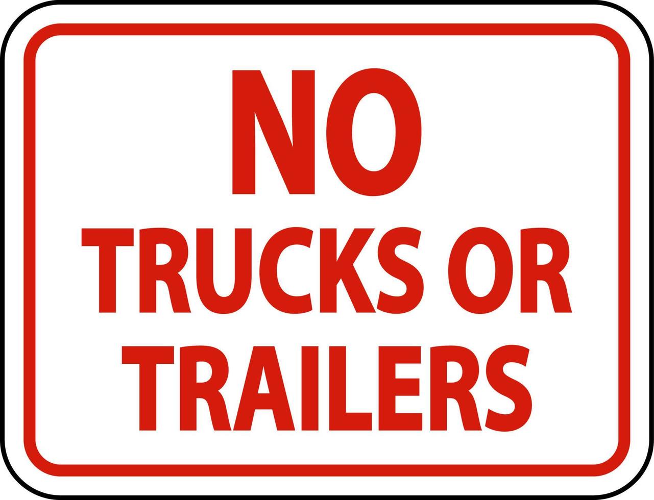 Keine Lastwagen oder Anhänger unterzeichnen auf weißem Hintergrund vektor