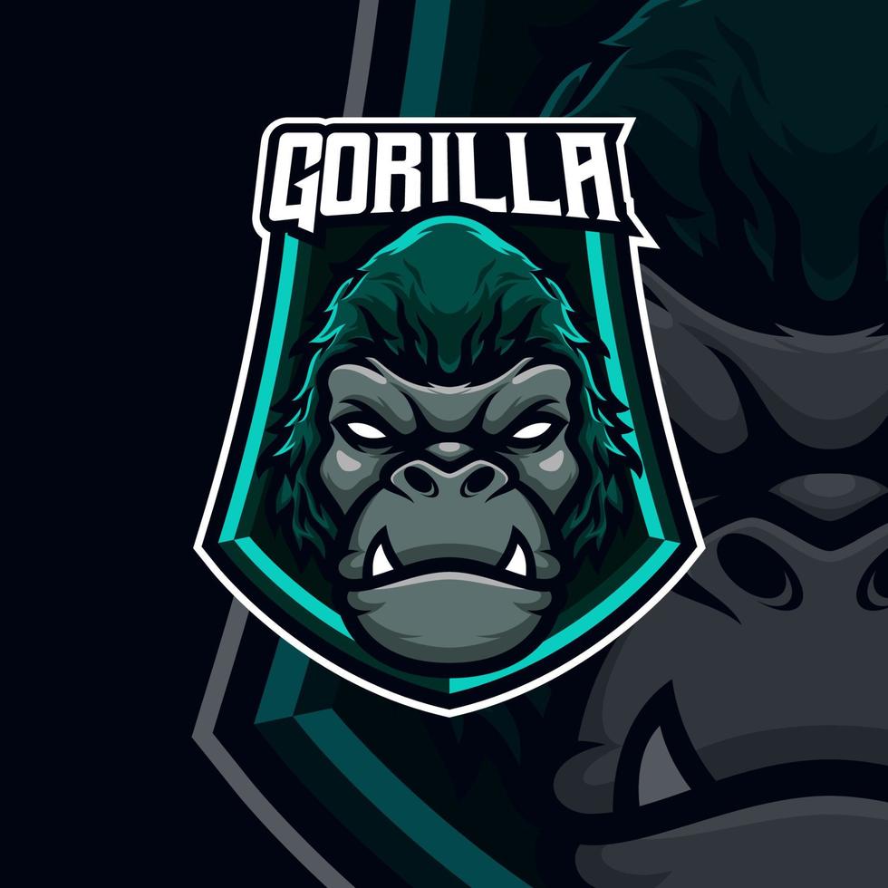 Gorilla Esport Gaming Maskottchen Logo Vorlage vektor