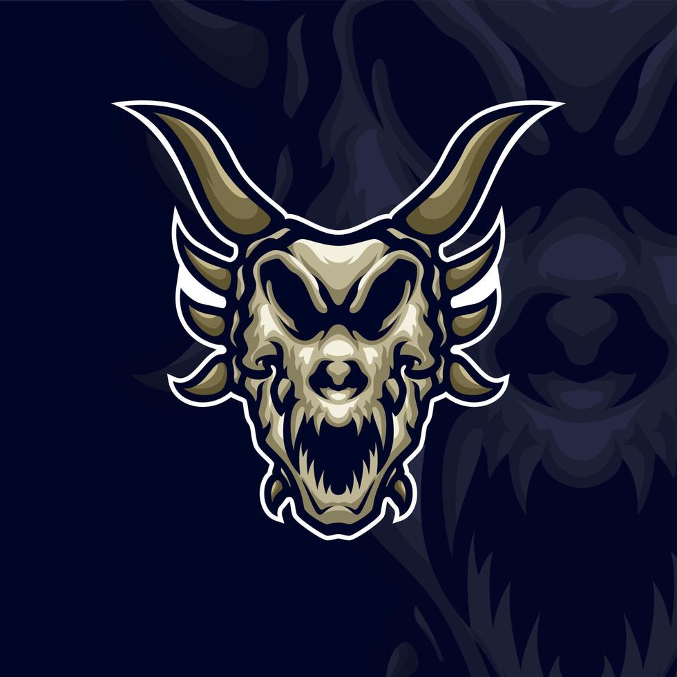 monster skull esport gaming maskot logotyp mall vektor