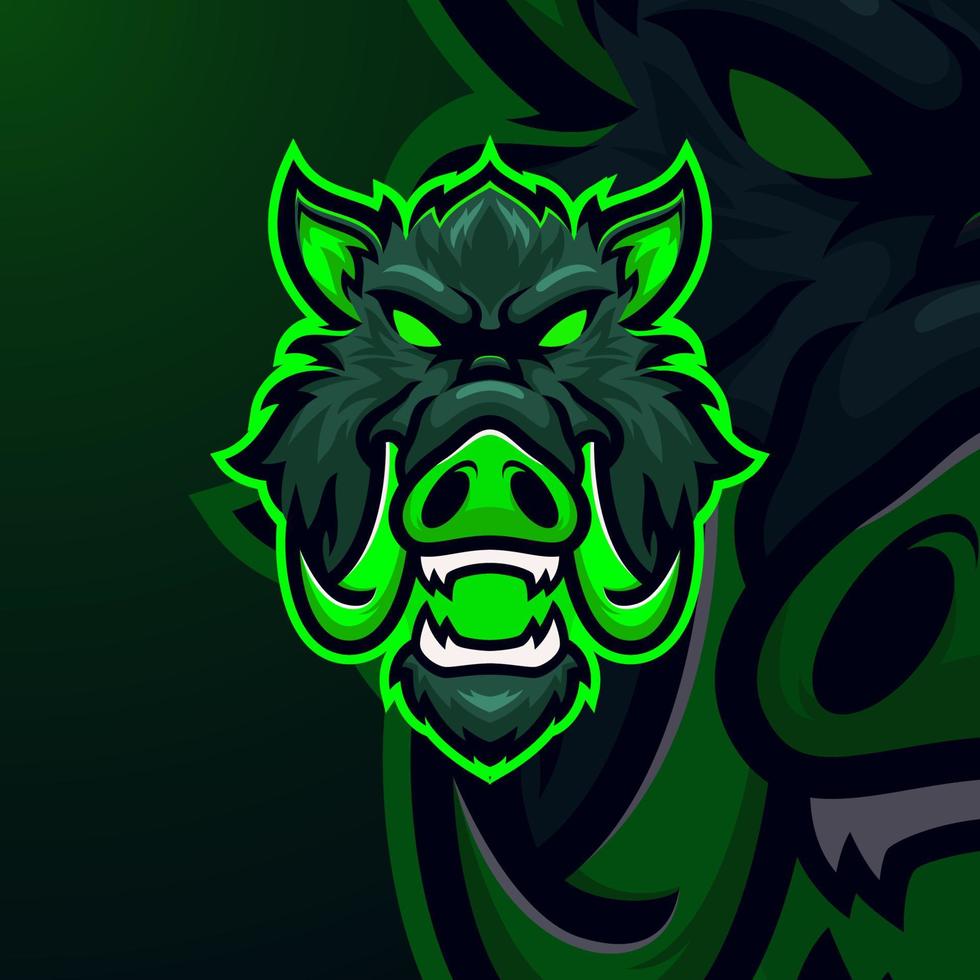 schwein masscot logo esport premium vektor