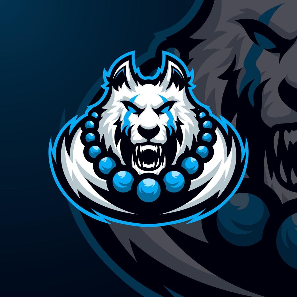 Eisbären-Masscot-Logo-Esport-Premium-Vektor vektor