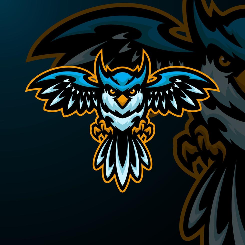 Owl Masscot logotyp esport premium vektor