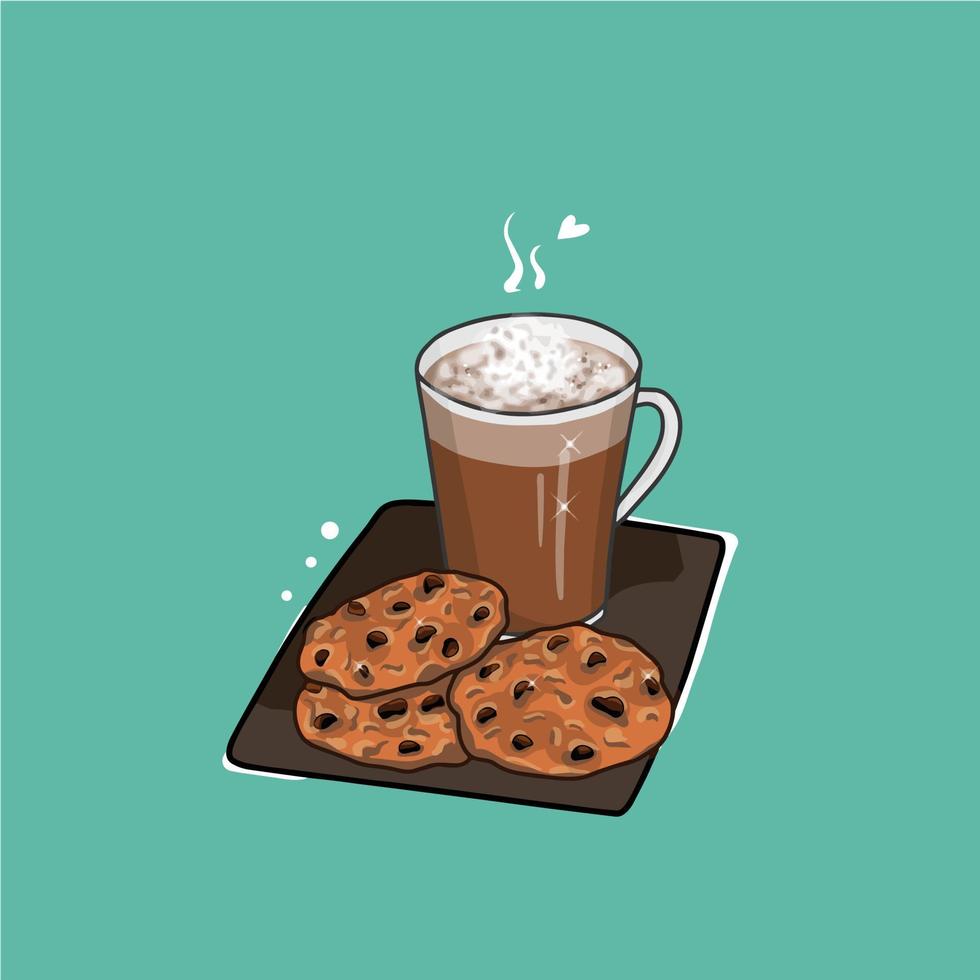 kekse und kaffeeillustration vektor