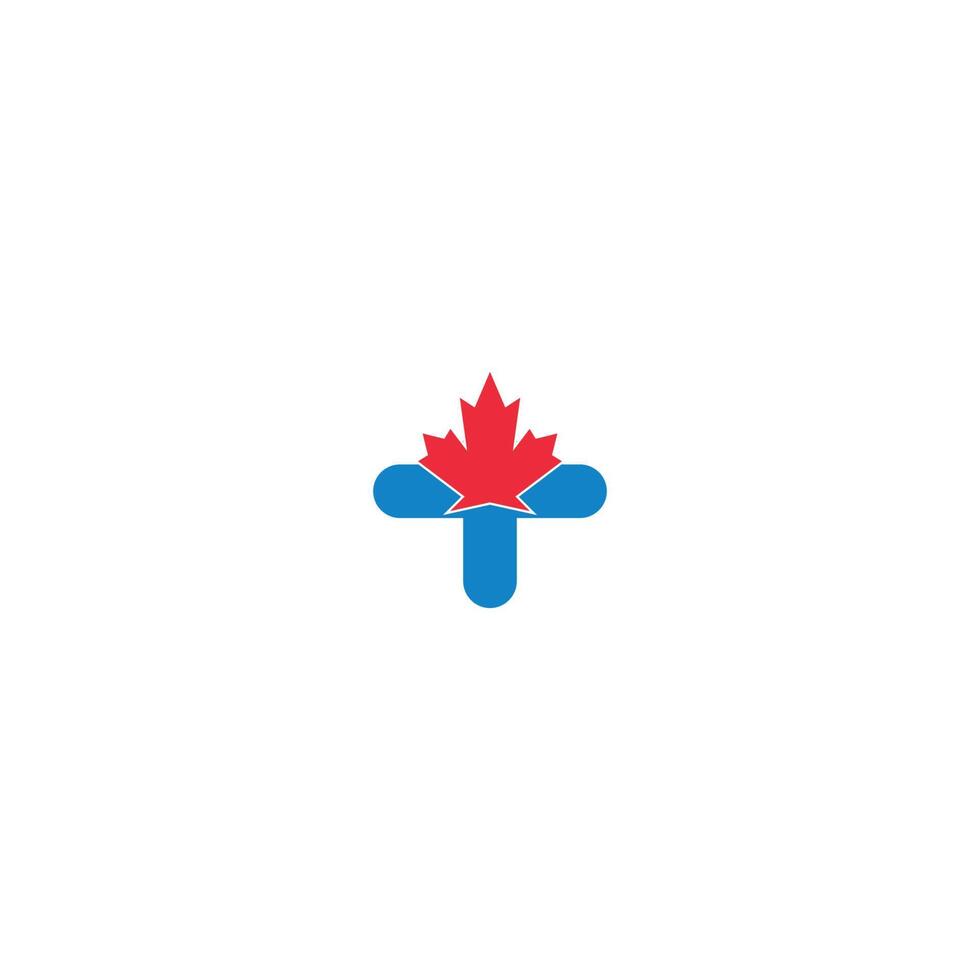 maple leaf medicinsk apotek logotyp ikon vektor