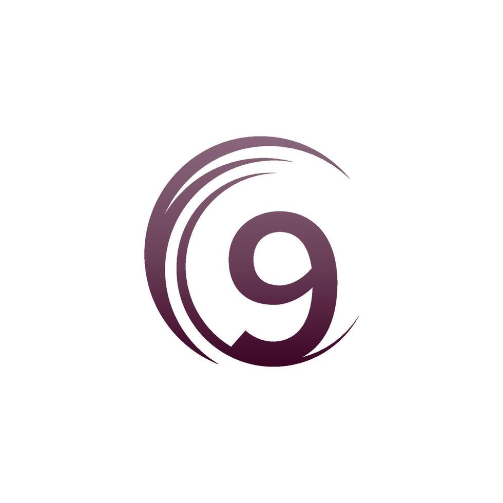 Wellenkreis Nummer 9 Logo Icon Design vektor