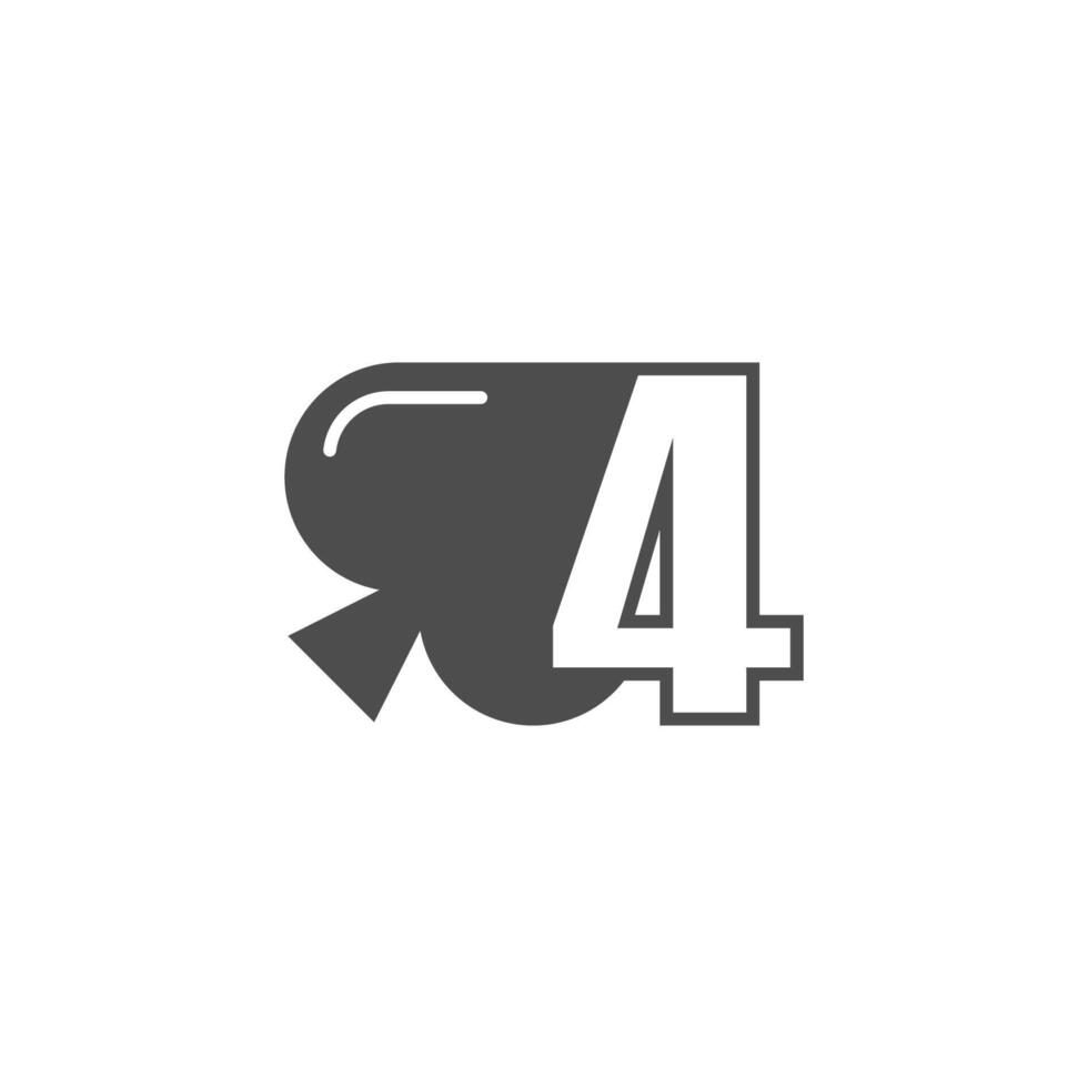 Nummer 4-Logo kombiniert mit Spaten-Icon-Design vektor