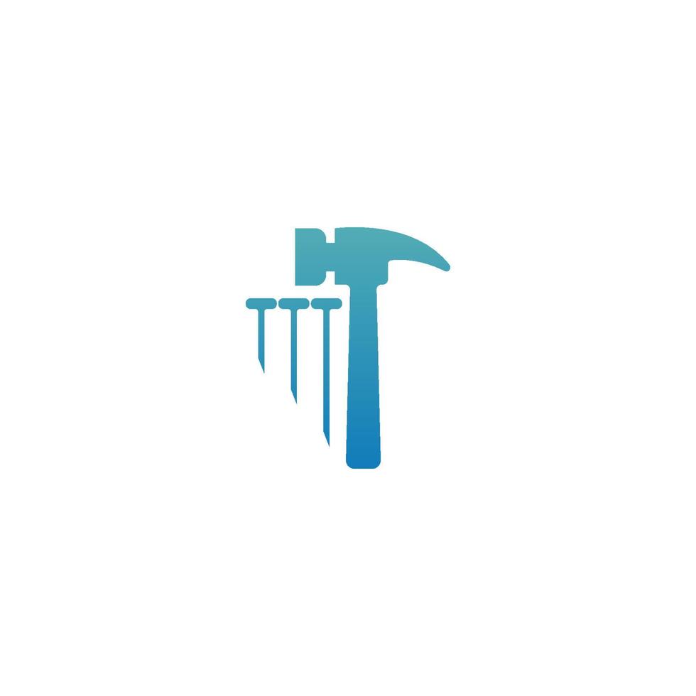 hammare ikon logotyp designmall illustration vektor