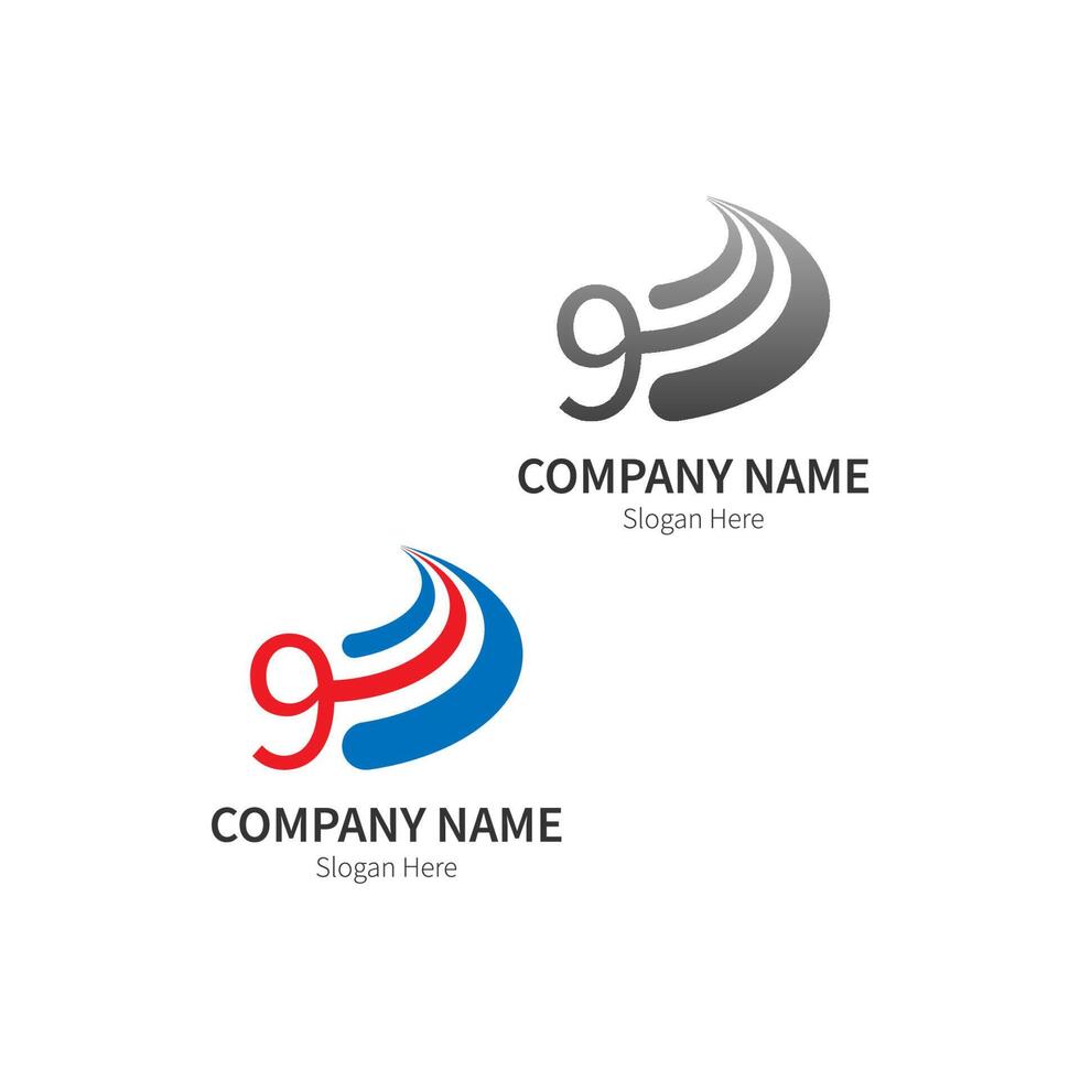 Nummer 9 Logo Business Template Vektor