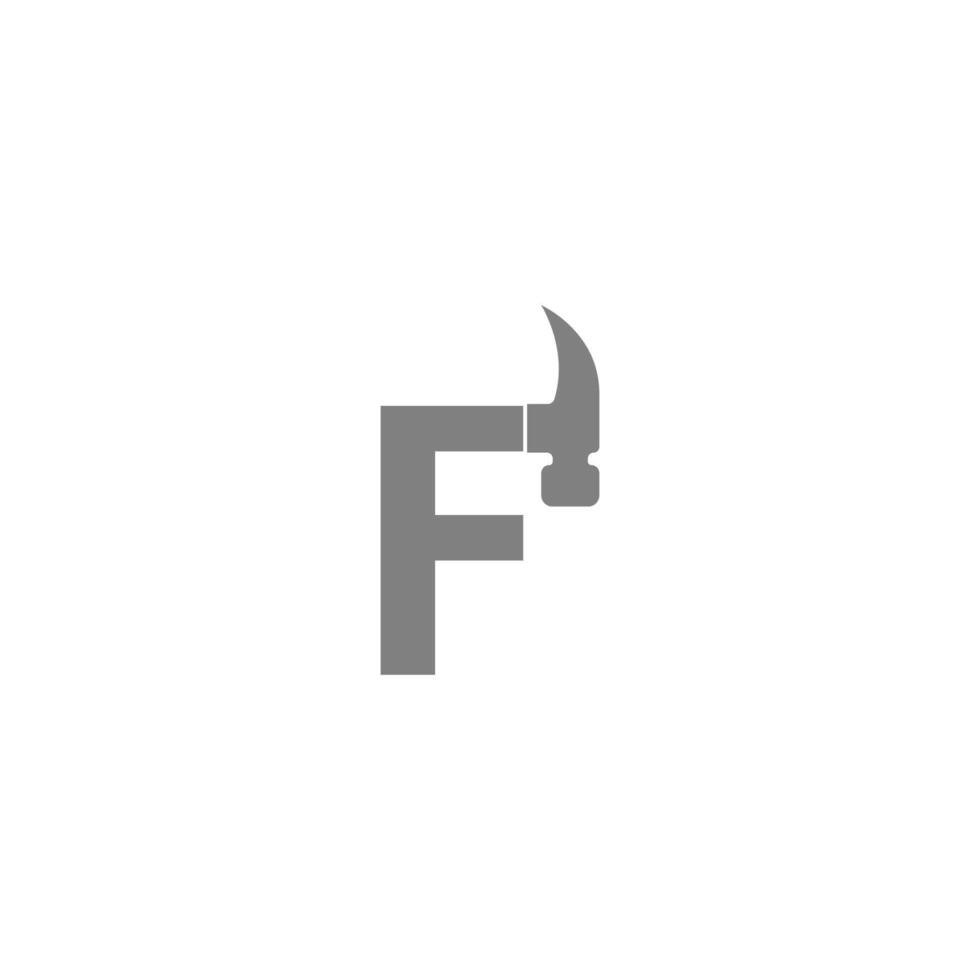Buchstabe f und Hammer-Kombinationssymbol-Logo-Design vektor